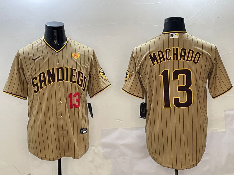 Men San Diego Padres 13 Machado Brown Stripe Game 2025 Nike MLB Jersey style 6